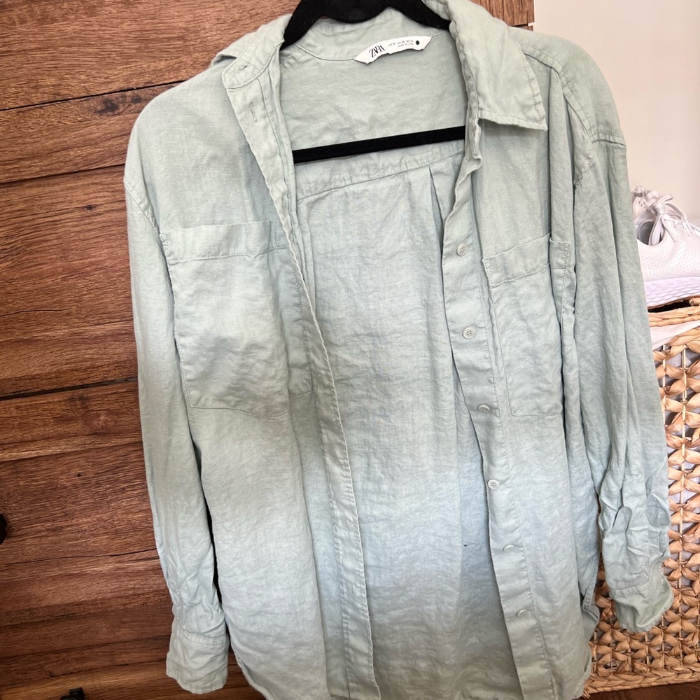 Zara linen button up